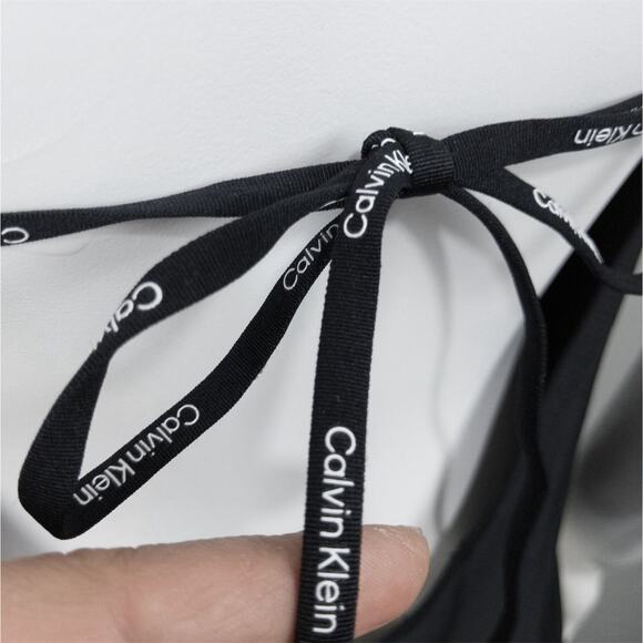 Calvin‎ Klein Black One Piece Swimsuit Size XL Tie Back Infinite Stretch V Neck - Picture 7 of 15